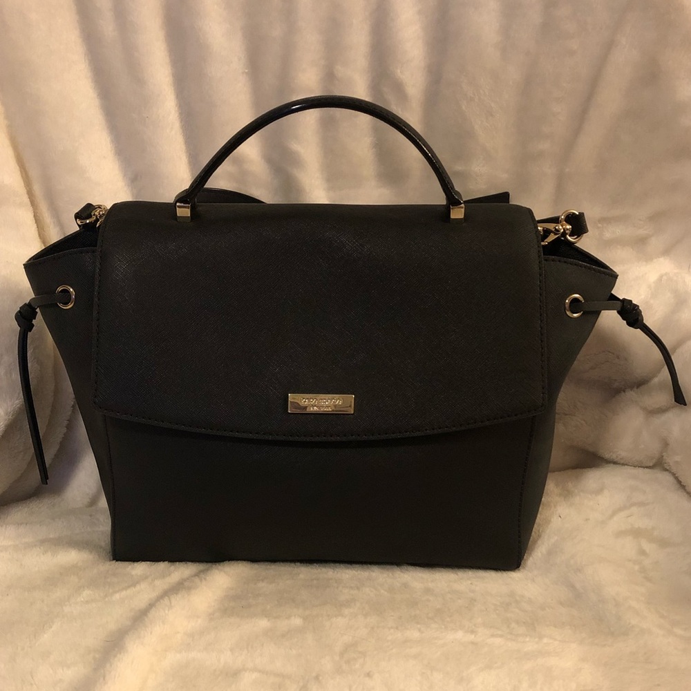 Kate spade large flap crossbody bag black